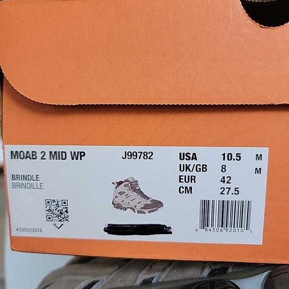 Merrell Moab 2 Mid Waterproof Women's Hiking Boots Brindle J99782 - Picture 8 of 8